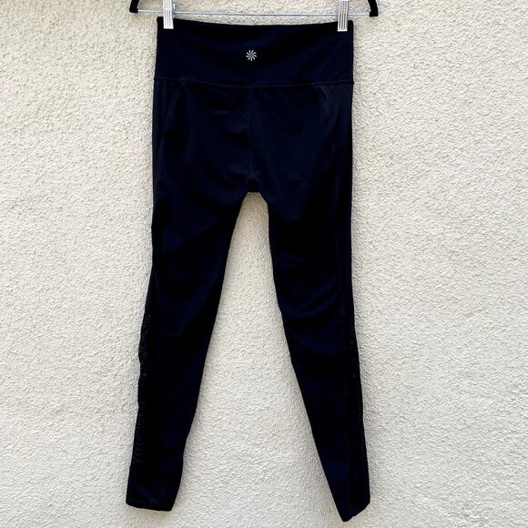 Athleta Hi Rise Powerful Gleam Tight Moto Leggings S Black - Picture 10 of 10